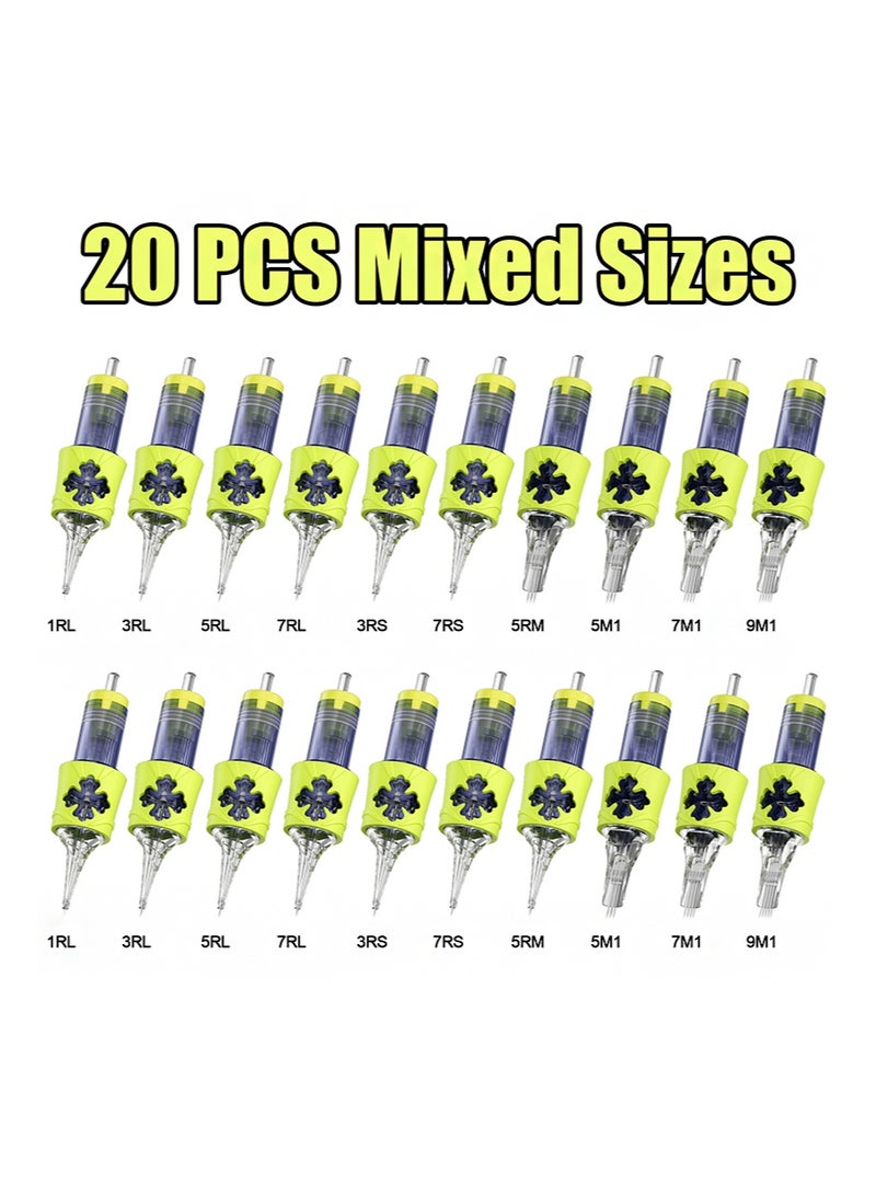 HaLunhi 20-Piece Tattoo Needle Box Needles, 2 of each of 10 #12 Tattoo Needles, with Laminated Rubber for Stability, Round Liner Needles Disposable Needles, Individually Wrapped, Compatible with All Pen-Style Tattoo Machines (1RL、3RL、5RL、7RL、3RS、7RS、5RM、5M1、7M1、9M1) - Image 1
